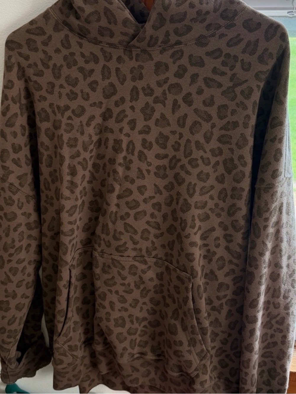 Abercrombie & Fitch Brown Leopard Print Hoodie